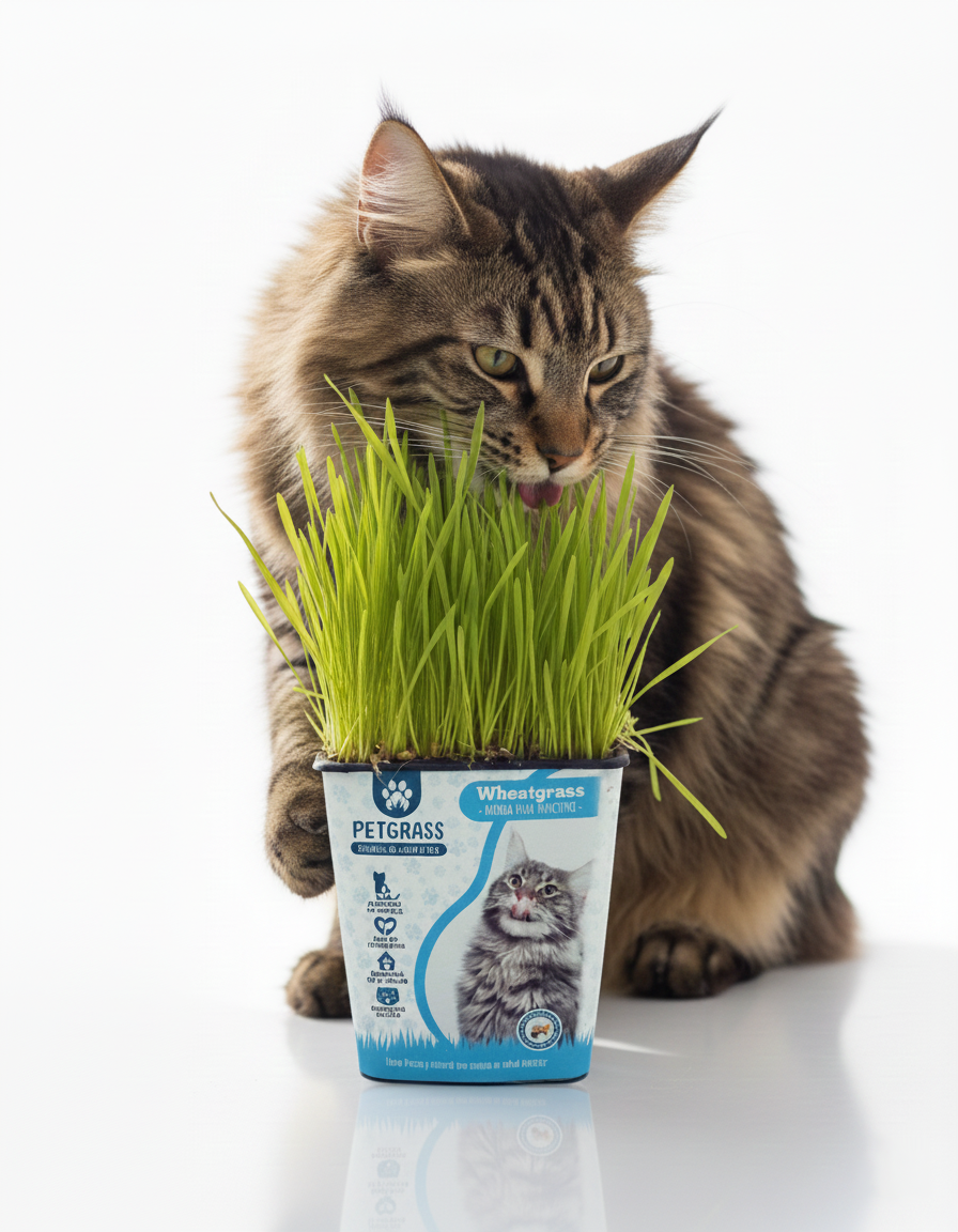 Gato en el campo con PETGRASS