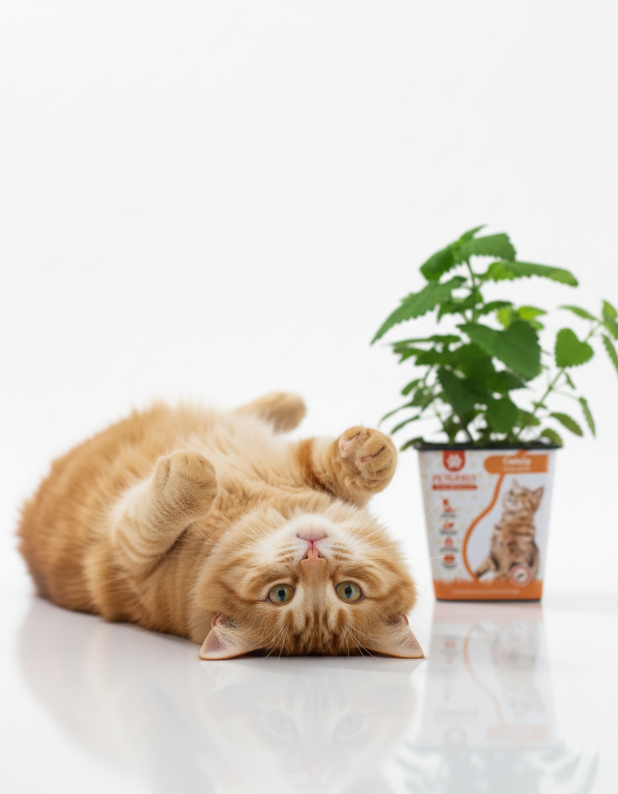Gato jugando con PETGRASS