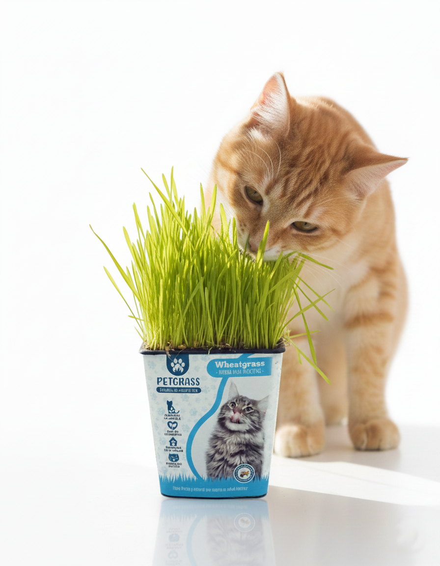 Gato comiendo PETGRASS