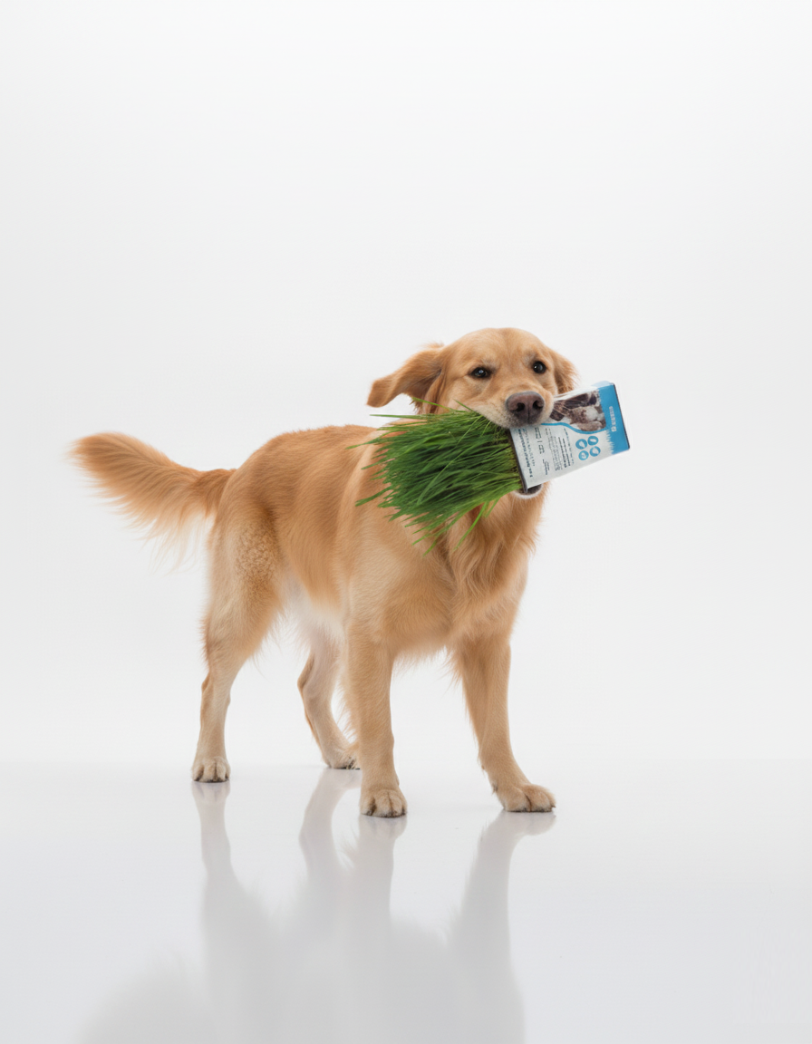 Golden Retriever con maceta de PETGRASS